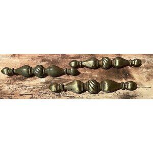 3 Vintage Brass Drawer Pulls 7" Long – 2.25" CTC Aged Salvaged Handles